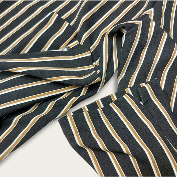 Dynamite, Classic Striped Black White Beige Tie Waist Pant Size Medium - Picture 5 of 7